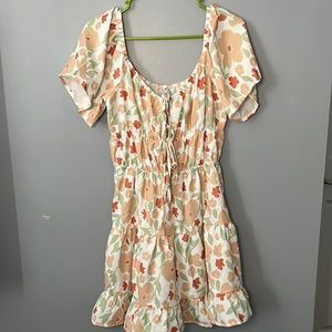 Tie Front Print Summer Dress